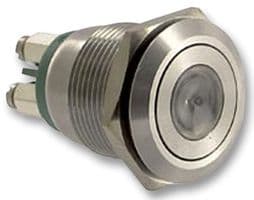MPI001/TERM/AM - BULGIN / PARTNER STOCK - MPI001/TERM/AM - Vandal Resistant Switch, MPI001 Series, 19.2 mm, SPST, (On), Natural