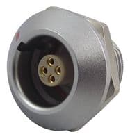 EGG.0K.304.CLL - LEMO - EGG.0K.304.CLL - Circular Connector, Sealed Circular Connector, 0K Series, Panel Mount Receptacle, 4 Contacts