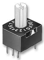A6A-16RS - OMRON ELECTRONIC COMPONENTS - A6A-16RS - Rotary Coded Switch, A6A Series, Through Hole, 16 Position, 28 VDC, Hexadecimal, 100 mA