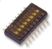 A6H-0101 - OMRON ELECTRONIC COMPONENTS - A6H-0101 - DIP / SIP Switch, 10 Circuits, Slide, Surface Mount, SPST, 24 V, 25 mA