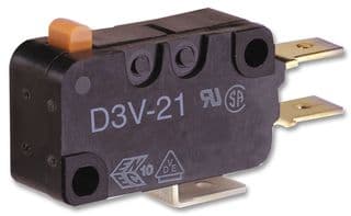 D3V-16G-3C25 - OMRON - D3V-16G-3C25 - Microswitch, Miniature, Pin Plunger, SPST-NO, Quick Connect, 16 A, 250 V