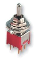 2MD3T1B5M2RE - MULTICOMP PRO - 2MD3T1B5M2RE - Toggle Switch, On-Off-On, DPDT, Non Illuminated, 2M, Through Hole, 100 mA