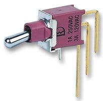 2AS1T2A1M7RE - MULTICOMP PRO - 2AS1T2A1M7RE - Toggle Switch, On-On, SPDT, Non Illuminated, 2AS, Through Hole, 100 mA