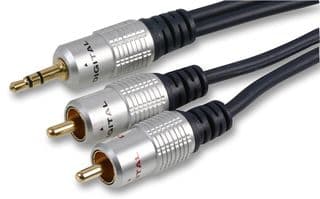 PSG00807 - PRO SIGNAL - PSG00807 - 3.5mm Stereo Jack Plug to 2x Phono (RCA) Plug Lead, 2m Blue