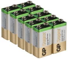 GP1604-10 - GP BATTERIES - GP1604-10 - Battery, Super, Pack of 10, 9 V, PP3, Alkaline, Snap Contact, 10