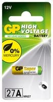 GPPBA27AF000 - GP BATTERIES - GPPBA27AF000 - Battery, 12 V, A27, Alkaline, 18 mAh, Raised Positive and Flat Negative, 1