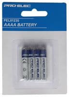 PEL01230 - PRO ELEC - PEL01230 - Battery, 1.5 V, AAAA, Alkaline, Raised Positive and Flat Negative, 4