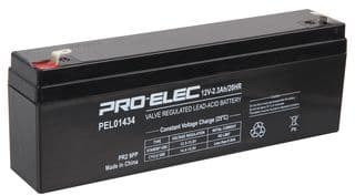 PEL01434 - PRO ELEC - PEL01434 - Rechargeable Battery, 12 V, Lead Acid, 2.3 Ah, T1 Terminals, 1