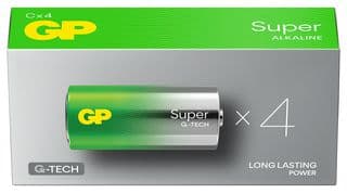 GPPCA14AU039 - GP BATTERIES - GPPCA14AU039 - Battery, Ultra, Pack of 4, 1.5 V, C, Alkaline, Raised Positive and Flat Negative, 4