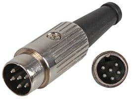 610-0600 - DELTRON ENCLOSURES - 610-0600 - DIN Audio / Video Connector, Screened, 6 Contacts, Plug, Cable Mount, Solder