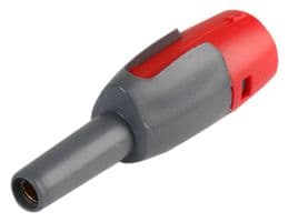 595-0500 - DELTRON COMPONENTS - 595-0500 - Banana Test Connector, 4 mm, Plug, Cable Mount, 10 A, Gold Plated Contacts, Grey, Red