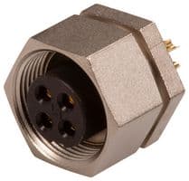 09 0082 00 04 - BINDER - 09 0082 00 04 - Circular Connector, Subminiature Circular Connector, 711 Series, Panel Mount Receptacle, 4 Contacts