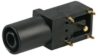 FCR7350B - CLIFF ELECTRONIC COMPONENTS - FCR7350B - Banana Test Connector, Right Angle, Socket, PCB Mount, 24 A, 1 kV, Gold Plated Contacts, Black