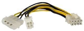 EPS48ADAP - STARTECH - EPS48ADAP - Computer Cable, 6in 4 Pin to 8 Pin EPS Power Adapter with LP4, F/M