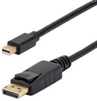 MDP2DPMM6 - STARTECH - MDP2DPMM6 - Audio / Video Cable Assembly, Mini DisplayPort Plug, DisplayPort Plug, 6.6 ft, 2 m, Black