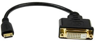 HDCDVIMF8IN - STARTECH - HDCDVIMF8IN - Audio / Video Cable Assembly, HDMI Mini Plug, DVI-D Socket, 0.65 ft, 200 mm, Black