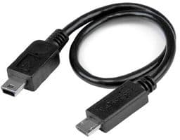 UMUSBOTG8IN - STARTECH - UMUSBOTG8IN - USB Cable, Mini Type B Plug to Micro Type B Plug, 203 mm, 8 ", USB 2.0 OTG, Black
