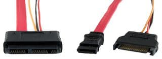 MCSATAF12S - STARTECH - MCSATAF12S - Computer Cable, Micro SATA, Socket, SATA 7 Way Socket and SATA 15 Way Plug, 12 ", 300 mm, Red