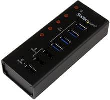 ST4300U3C3 - STARTECH - ST4300U3C3 - 4 Port USB 3.0 Hub with 3x USB Charging Ports - Wall Mountable Mains Powered, NA, EU, UK