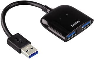 00054132 - HAMA - 00054132 - USB Hub, Mobile, Bus Powered, USB 3.0, 2 Port