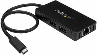 HB30C3A1GE - STARTECH - HB30C3A1GE - USB-C to 3 Port USB 3.0 Hub with Gigabit Ethernet, NA, JP, EU, UK, ANZ