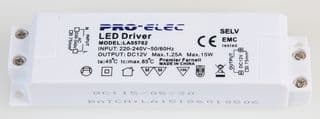 GD-L32B15W12V - PRO ELEC - GD-L32B15W12V - LED Driver, 15 W, 12 VDC, 1.25 A, Constant Voltage, 220 V