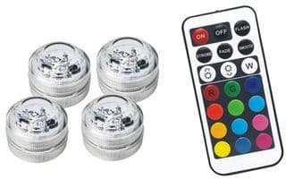 PEL01305 - PRO ELEC - PEL01305 - RGB Remote Control LED Light, Pack of 4