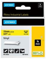18433 - DYMO - 18433 - TAPE, PERM, VINYL, 19MMX5.5M, YELLOW