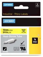 18058 - DYMO - 18058 - Wire Marker, Rhino™ Tube Cartridge, Heat Shrinkable Sleeve, PO (Polyolefin), Yellow, 19mm x 1.5m