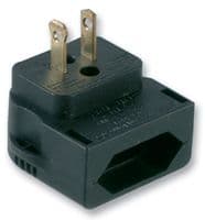CP4A - POWERCONNECTIONS - CP4A - Mains Converter Plug, Euro, US, 3 A, Black