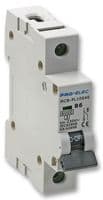 AUB1 6A - PRO ELEC - AUB1 6A - Thermal Magnetic Circuit Breaker, 6 A, 1 Pole, 230 V, DIN Rail