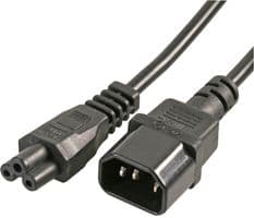PE01106 - PRO ELEC - PE01106 - Mains Power Cord, IEC 60320 C14 to IEC 60320 C5, 500 mm, 2.5 A, 240 VAC, Black, Mains Power Cord