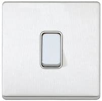 K24371 BSS W - HONEYWELL - K24371 BSS W - 20A 1 Gang 2 Way SP Light Switch, Brushed Stainless Steel / White