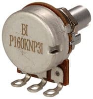 P160KNP-0EC15A25K - TT ELECTRONICS / BI TECHNOLOGIES - P160KNP-0EC15A25K - Rotary Potentiometer, Conductive Plastic, 25 kohm, 1 Turns, Logarithmic, 100 mW, ± 20%, P160 Series