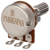 P160KNP-0QC20A500K - TT ELECTRONICS / BI TECHNOLOGIES - P160KNP-0QC20A500K - Rotary Potentiometer, Conductive Plastic, 500 kohm, 1 Turns, Logarithmic, 100 mW, ± 20%