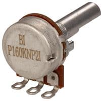 P160KNP-0FC25B5K - TT ELECTRONICS / BI TECHNOLOGIES - P160KNP-0FC25B5K - Rotary Potentiometer, 5 kohm, 1 Turns, Linear, 200 mW, ± 20%, P160 Series
