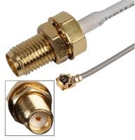 ASMG010X113S17 - SIRETTA - ASMG010X113S17 - RF / Coaxial Cable Assembly, 100 mm, 1.13mm, U.FL Plug, SMA Bulkhead Socket