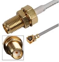 ASMG020X113S17 - SIRETTA - ASMG020X113S17 - RF / Coaxial Cable Assembly, 7.87 ", 200 mm, 1.13mm, U.FL Plug, SMA Bulkhead Socket