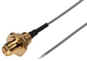 ASMH015YD113S11 - SIRETTA - ASMH015YD113S11 - RF / Coaxial Cable Assembly, 6GHz Frequency, 5.9 ", 150 mm, 1.13mm, SMA RP Bulkhead Jack, Free End