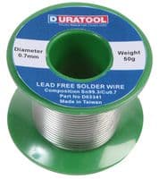 D03341 - DURATOOL - D03341 - Lead Free Solder Wire, 0.7mm, 50g