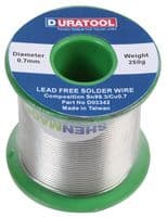 D03342 - DURATOOL - D03342 - Lead Free Solder Wire, 0.7mm, 250g