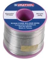 D03347 - DURATOOL - D03347 - SOLDER WIRE, SN60-PB40, 0.7MM, 250G REEL