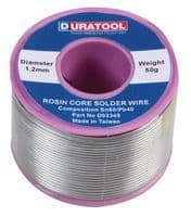 D03349 - DURATOOL - D03349 - SOLDER WIRE, SN60-PB40, 1.2MM, 50G REEL