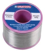 D03350 - DURATOOL - D03350 - SOLDER WIRE, SN60-PB40, 1.2MM, 100G REEL