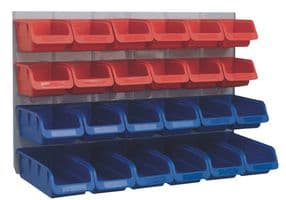 D01971 - DURATOOL - D01971 - Wall Mounted Storage Set with 6 Large, 6 Medium and 12 Small Bins