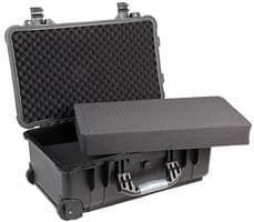 WATERPROOF CASE W WHEELS 22" - DURATOOL - WATERPROOF CASE W WHEELS 22" - Storage Case, Waterproof, Polypropylene, Black, 13.98", 355mm, 22.05", 560mm