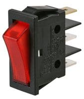 B116C1G000000 - MOLVENO - B116C1G000000 - Rocker Switch, Off-On, SPST, Illuminated, Panel Mount, Red, B1 Series