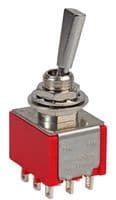 1M31T6B11M1QE - MULTICOMP PRO - 1M31T6B11M1QE - Toggle Switch, On-On, 3PDT, Non Illuminated, 1M, Panel Mount, 5 A