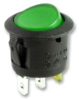 PELR0233 - PRO ELEC - PELR0233 - Rocker Switch, On-Off, SPDT, Illuminated, Panel Mount, Green, ABRR0xx Series