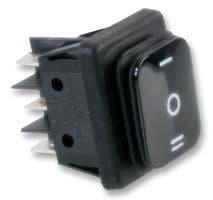 B4MASK19C1129000 - MOLVENO - B4MASK19C1129000 - Rocker Switch, On-Off-On, DPDT, Non Illuminated, Panel Mount, Black, B4 Series